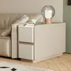 Nuevo Gabinete Lateral de Sofá de Madera Maciza de Color Crema de Pie, Mesa Lateral Pequeña para Sala de Estar, Gabinete de Esquina de Lujo Ligero, Mesa de Esquina, Mesa de Café