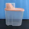 Tamaño Grande Tamaño Pequeño con Tapa Tarro Hermético Caja de Almacenamiento de Cocina Tarro de Almacenamiento de Granos Contenedor de Plástico para Alimentos Contenedor de Frescura Tarro de Granos