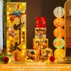 Decoração de cena para o Festival do Meio Outono Ornatos em placa KT para parede de fundo de evento escolar, de shopping, de loja, lanternas, pilares, adereços