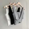 Camisola de Verano sin Espalda con Sujetador Incorporado, Corte Ajustado, Cuello Cuadrado, Sin Mangas, Estilo Corto, Venta al por Mayor