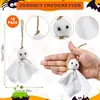 Colgante de Fantasma de Halloween Mini Lindo Fantasma de Tela Blanca Árbol Granja Rústica Fiesta Jardín Decoración Interior Exterior