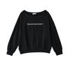 Sudadera de Estilo Americano con Hombro Caído y Perfil Holgado para Mujer, Otoño Nuevo, Vintage, con Letras, Jersey Casual con Sentido del Diseño, Top con Hombro Descubierto