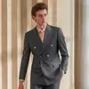 Traje para Hombre Estilo Ligero Maduro Chaqueta Novio Vestido de Boda Doble Botonadura Traje de Alta Gama para Hombre Ropa Formal de Negocios Casual