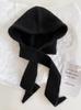 Chapéu Cachecol Vermelho de Natal e Ano Novo Integrado Outono Inverno Cadarço Chapéu de Tricô Balaclava Chapéu de Lã Proteção Quente para Orelhas
