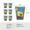 Novo Tema Bebê Bob Esponja Patrick Decoração de Festa de Aniversário Infantil Kit Prato Descartável Copo de Papel Kit