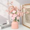 Vaso Plástico Estilo Escandinavo Ondulação de Água Decoração de Casa Vaso de Flores de Sabão Rosa Simulada Dispositivo de Arranjo de Flores Plástico