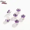 Base Redonda Plateada Seis Garras Incrustaciones de Cristal Zircón Colorido Garras Diamante Pulsera Collar DIY Accesorios de Joyería Cosidos a Mano con Diamantes