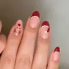 Coleção de nail art de Natal transfronteiriça: Pontas de unha pré-desenhadas, prontas para usar e adesivos para unhas postiças, 24 peças, designs de nail art de Natal removíveis