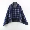 Amazon Chal de Otoño e Invierno Cuatro Botones Engrosado Cuadros Franela Manta Manta de Sofá Abrigo Exterior Manta para Siesta
