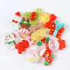 Caixa de Presente Boneco de Neve Série de Natal Sino Árvore de Natal Cola Creme Presilhas de Cabelo Corda de Cabelo Acessórios de Resina DIY