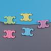 Mini pajarita de color caramelo con cara sonriente, doble C, accesorios de resina, pegamento en crema, funda para teléfono, pinza para el pelo, flequillo, material