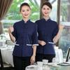 Ropa de trabajo de camarero de restaurante chino de manga corta para mujer, transpirable, de verano, para catering, restaurante, restaurante, estofado, fina