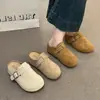 2026 Hebilla Aumentadora de Altura para Ropa de Abrigo de Persona Perezosa Nuevos Zapatos Birkenstock Versátiles para Mujer Zapatos Cerrados de Punta Media Mocasines para Ponerse y Quitar Verano