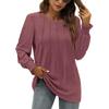 Comercio Exterior Amazon Europa y América Transfronterizo Comercio Exterior Otoño Nuevo Suelto Camisa Plisada Delantera Camiseta Top Mujer