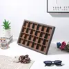 Bandeja de Joyería con Veta de Madera de Nogal, Bandeja de Almacenamiento con Compartimentos para Artículos Coleccionables, Anillo, Collar, Pendientes, Pulsera, Expositor de Joyería