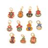 Acessórios Pequenos Banhados a Ouro que Preservam a Cor, Joias de Estilo Chinês Vintage, Pingente Ruyi, Pingente de Cabacinha com Gotejamento de Óleo Atacado Acessórios DIY