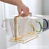 Juego de Vasos de Vidrio de Borosilicato para el Hogar Sala de Estar Vaso de Agua Vaso de Jugo Vaso Pequeño para Té de Burbujas Vaso con Asa de Colores Vaso para Beber