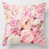 Fronha Personalizada Popular Rosa com Penas Transfronteiriça Capa de Almofada para Sofá de Casa Exportação de Cabeceira Transfronteiriça Rosa Lótus