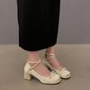 Sapatos Mary Jane para Mulheres, Estilo Retrô, Fórmula Perfeita, Bico Quadrado, Celebridade da Internet, Saltos Grossos, Saias, Estilo Pequeno Fragrante, Moda Beleza