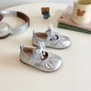 Zapatos de Cuero para Niñas 2026 Primavera y Otoño Estilo Nuevo Zapatos de Princesa con Lazo de Perlas para Bebé Zapatos Planos para Niñas Pequeñas