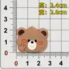 Silicone Macio de PVC Cabeça de Urso Desenho Animado Patche de Urso Acessórios DIY Capa de Celular Roupas Tamancos Acessórios