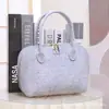 Bolsa Carteira de Feltro Estilo Western com Padrão de Pedra Tendência 2023 Novo Design Estilo Verão Textura Bolsa de Mão Estilo Coreano para Mulheres