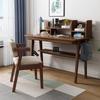 Escritorio infantil minimalista moderno de madera maciza, estantería, estudio, dormitorio, estudio, escritorio para computadora, combinación de mesa y silla de escritura para estudiantes
