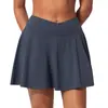 Saia-short esportiva de yoga transfronteiriça para mulheres, saia de corrida, fitness e badminton de secagem rápida, saia de tênis de comprimento médio anti-exposição para mulheres 2135