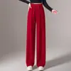Pantalones de pierna ancha, de cintura alta, modernos y rejuvenecedores para mujer, con una caída fluida, efecto adelgazante y un ajuste relajado y cómodo, perfectos para otoño e invierno
