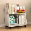 Estantería rodante con ruedas para almacenar libros, adecuada para estudiantes, uso doméstico y como estantería pequeña o estante de almacenamiento de pie junto a un escritorio