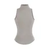 Conjunto de dos piezas para mujer estilo chica picante, top sin mangas sexy de cuello alto que realza la figura y cárdigan de manga larga, top de primavera puro y ajustado