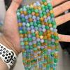 Banda Elástica de Primavera de Colores con Cuentas de Jade Cuentas Imitación de Jade Birmano de Colores Jade Amarillo Azul Birmano Optimizado Accesorios de Joyería con Cuentas