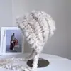 Chapéu de Lã com Orelhas de Coelho Quente para Viagem ao Ar Livre no Inverno Chapéu Baotou à Prova de Frio para Mulheres Chapéu Lei Feng para Cabeça Grande