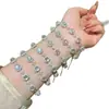 Suministro directo al por mayor de fábrica pulsera de jade de agua natural incrustaciones de plata s925 diseño pequeño fresco de moda para mujer