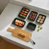 Fiambrera Desechable Caja de Embalaje de Plástico Fiambrera para Llevar Blíster Fiambrera de PP Rollo de Res y Cordero Caja de Comida Rápida para Sushi