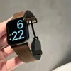 Adequado para Homens e Mulheres, Pulseira de Relógio Apple Iwatchs12Ultra9876543 com Fivela Magnética Dobrável Couro