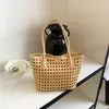 Bolsa de Playa Calada de Verano 2026 Bolso Tejido Bolso Cesta de Nicho de Verano Bolso de Mano para Vacaciones en la Costa Bolso de Hombro