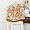 Lenço de Seda Floral Preguiçoso Estilo Francês, Luxo Leve Retrô, Sensação de Alto Padrão, Roupa Externa Respirável de Algodão e Linho, Lenço Longo de Algodão e Linho Atacado