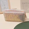 Nova Bolsa de Maquiagem Estilo Ins Bordada com Lantejoulas de Grande Capacidade, Bonita e de Aparência Sofisticada, Bolsa de Armazenamento Portátil, Necessaire, Atacado