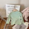 Camiseta Base de Cuello Medio para Niños 2026 Primavera y Otoño Versátil con Borde de Volantes Camiseta Interior Lisa para Niñas