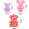 Contas Pingentes de Urso e Coelho em Acrílico Colorido para Montagem de Colares Artesanais DIY Acessórios de Cabelo Infantis Peças de Presilha de Cabelo Contas Soltas