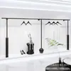 Nuevo Estante de Exhibición para Tienda de Ropa Colgador de Pared para Exhibición en Pared Tienda de Ropa para Hombres, Mujeres y Niños Estante Negro de Acero Inoxidable de Piso a Piso