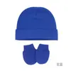 Comercio Exterior Otoño e Invierno Conjunto de Gorro y Guantes Anti-Rayaduras para Bebé Recién Nacido Gorro de Punto de Color Sólido Gorro para Bebé Suministros para Bebé