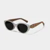 Gafas de Sol Estilo Retro Dulces Ojo de Gato con Textura de Madera para Protección Solar, Sesiones de Fotos, Protección UV, Versátiles Gafas de Sol Negras Ah
