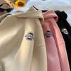 Sudadera con capucha de albaricoque para niños, primavera y otoño, americana, tendencia pesada, regular, para adolescentes, de moda, pulóver suelto para uso diario.