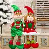 Boneco Elfo de Pernas Longas Sentado para o Natal Transfronteiriço Boneco Elfo Decoração de Natal Enfeites Decorações de Natal Atacado