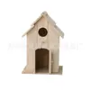 Casa de pájaros de madera blanca en bruto Alimentador de pájaros DIY Caja nido Casa de pájaros