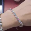 Pulsera de Plata de Ley S925 con Turmalina Natural y Piedras Preciosas de Colores, Joyería de Turmalina Fresca y Elegante para Mujeres, Venta al por mayor de Piedras Preciosas de Colores Naturales