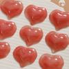 Parche de resina de amor de corazón de durazno con ángulo puntiagudo abultado y manchas con sensación de humo para aretes de bricolaje, tocado, material para funda de teléfono al por mayor
