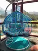 Cadeira de Balanço Suspensa Ninho de Pássaro em Ferro Forjado, Cadeira Suspensa de Rattan, Balanço Cesta Suspensa, Varanda Interna Externa Novo Modelo Cadeira de Balanço Preguiçosa para Lounge